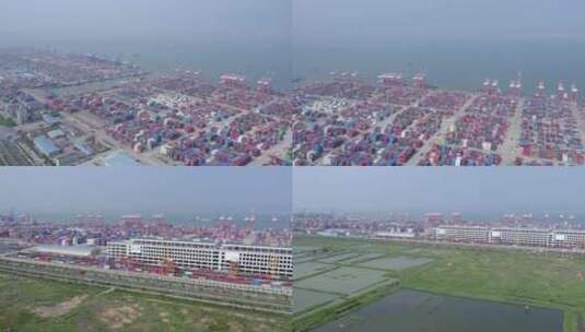 2023广州港南沙港码头集装箱高清在线视频素材下载