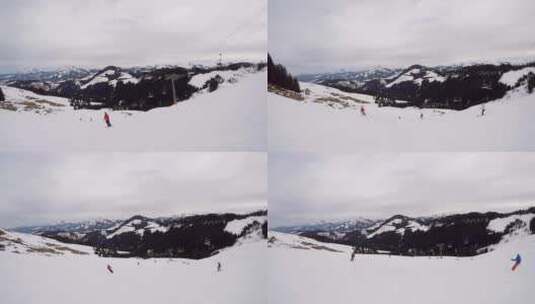 在奥地利埃尔茂的瑞士阿尔卑斯山滑雪和滑雪板滑雪度假村。高清在线视频素材下载