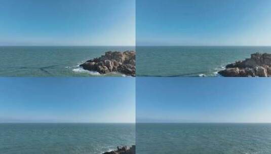 大海航拍海上礁石海水海洋风光海天一线风景高清在线视频素材下载