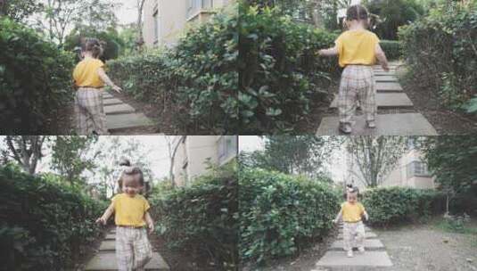 实拍-儿童奔跑升格高清在线视频素材下载