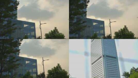 城市建筑晚霞天空高清在线视频素材下载