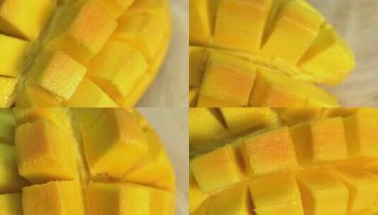 新鲜芒果果肉高清在线视频素材下载