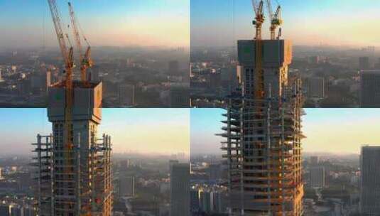 施工建设中的摩天大楼高清在线视频素材下载