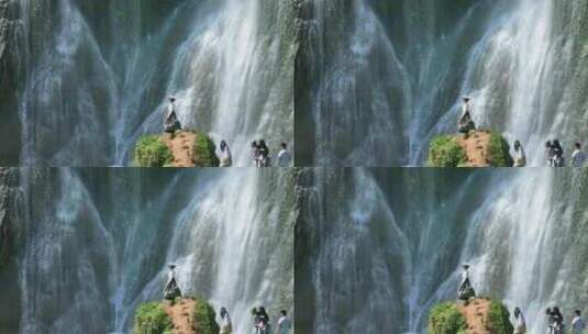 广西三叠岭瀑布大自然瀑布原生态风景高清在线视频素材下载