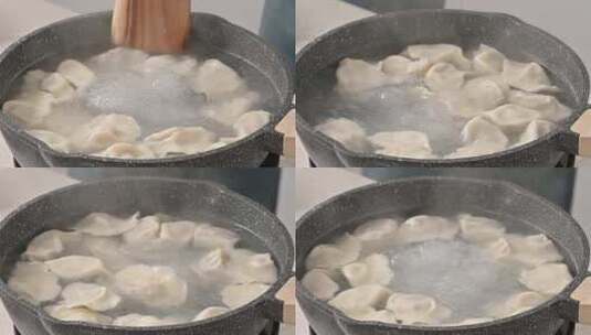 过年煮水饺 饺子 新春包饺子高清在线视频素材下载