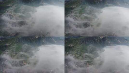 泰山高空云雾缭绕高清在线视频素材下载