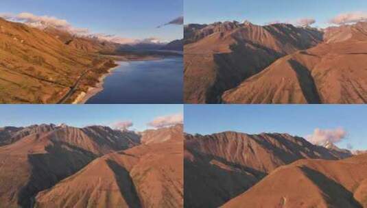 航拍新西兰库克山山脉美景高清在线视频素材下载