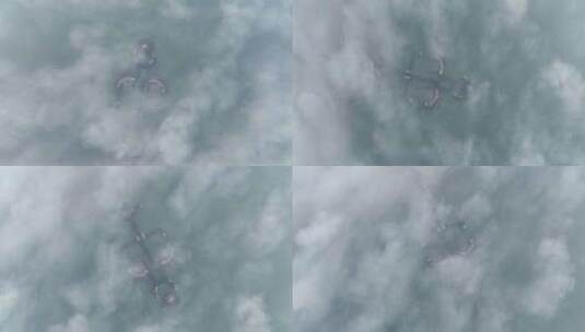 海南琼海逸龙湾平流雾航拍高清在线视频素材下载