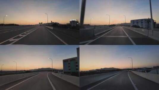 开车行驶在高速路上第一视角空镜头高清在线视频素材下载