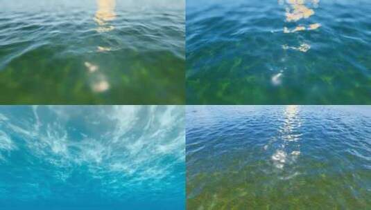 大海水面清澈波浪高清在线视频素材下载