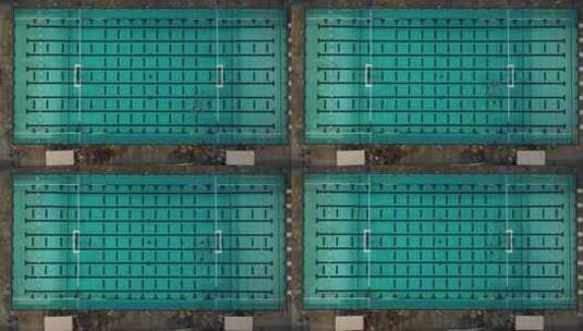 航拍室外游泳池高清在线视频素材下载