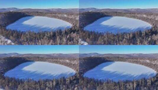 阿尔山天池冬景高清在线视频素材下载