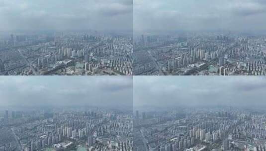 阴天福州晋安区航拍台江区福州城市建筑风光高清在线视频素材下载
