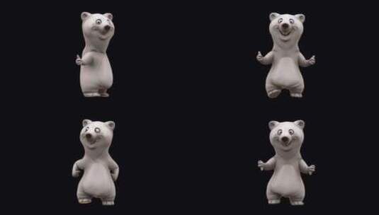 带拇指上下的有趣3D卡通熊（包括alph高清在线视频素材下载
