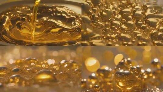 黄金流体金色流体精华唯美质感黄金色高清在线视频素材下载