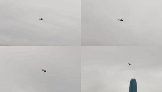 香港维多利亚港直升飞机高清在线视频素材下载