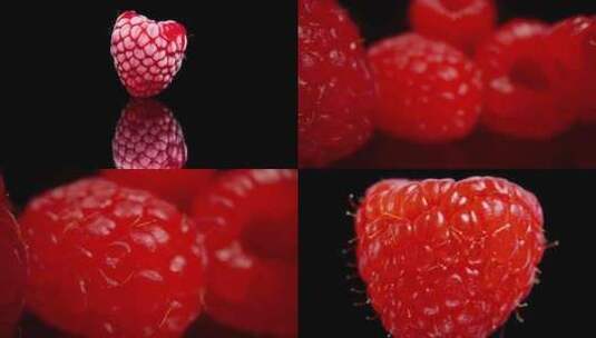 新鲜树莓特写高清在线视频素材下载