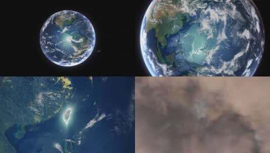 现实地球从太空放大云彩台湾台北市高清在线视频素材下载