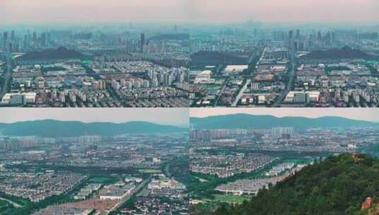 4K航拍苏州吴淞区城市自然景色高清在线视频素材下载