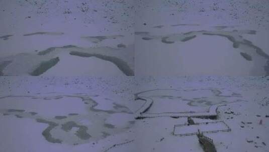 达古冰川冬季航拍风光素材高清在线视频素材下载