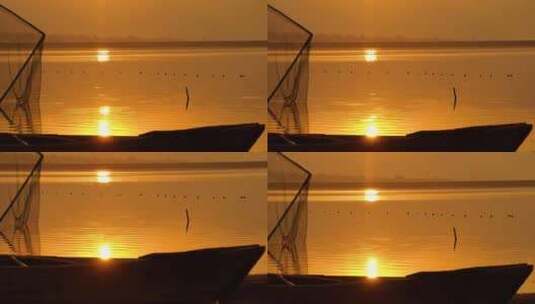 4K日出日落金色湖面自然风光高清在线视频素材下载