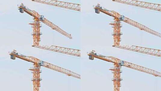 建筑工地施工塔吊工程吊车架子起重机旋转高清在线视频素材下载