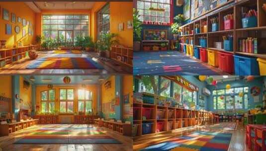 温馨的幼儿园教室空镜头高清在线视频素材下载