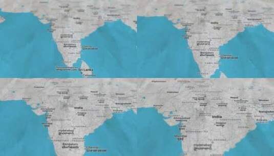 印度，纸质旅游地图高清在线视频素材下载