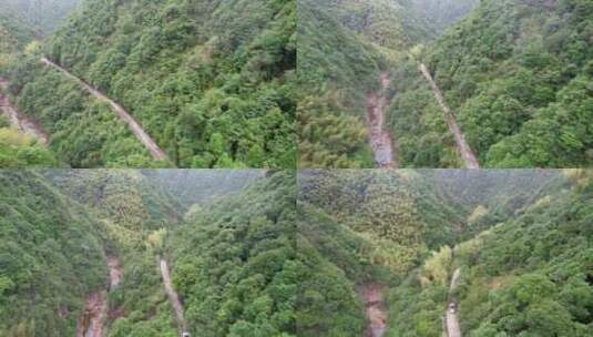 中国南方山脉中的河流及湖泊青山绿水航拍高清在线视频素材下载