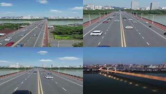 大桥 航拍 地标  柳州  城市风光 竖屏高清在线视频素材下载