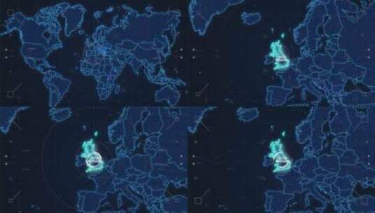 Hud Zoom英国地图高清在线视频素材下载