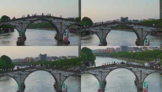 杭州拱墅区拱宸桥初夏风光高清在线视频素材下载