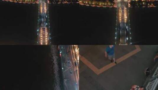 广州海珠桥夜景航拍素材高清在线视频素材下载