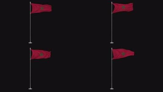 摩洛哥国旗循环高清在线视频素材下载