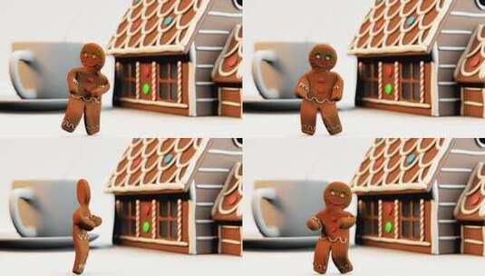 animated-gingerbread-man-dancing-happily高清在线视频素材下载