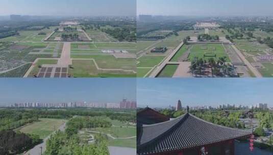 俯瞰大明宫古迹遗址全景高清在线视频素材下载