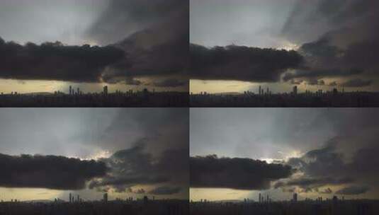 长沙雨后傍晚云层光芒四射【10bit延时】高清在线视频素材下载