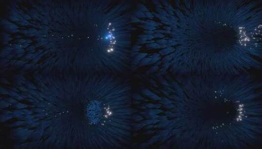 3D动画中闪闪发光的星星的宇宙隧道高清在线视频素材下载