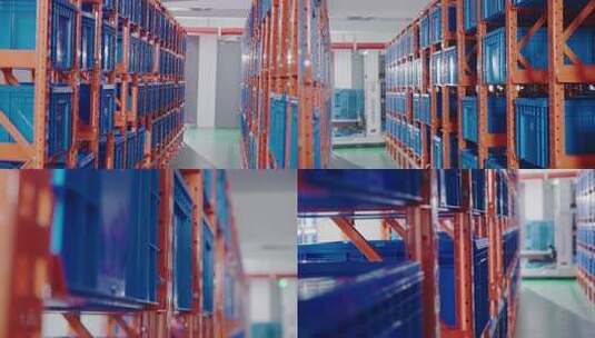 AGV智能搬运机器人工作场景仓库运输物料高清在线视频素材下载