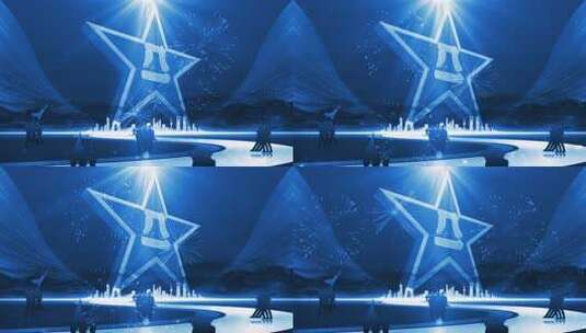 八一蓝色背景晚会循环led动态视频素材高清在线视频素材下载