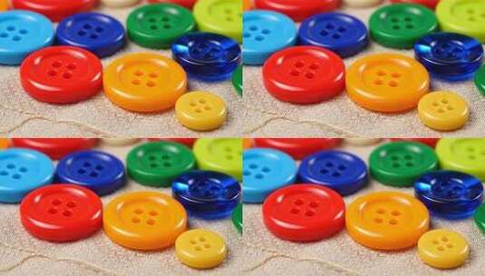 多彩纽扣微距特写高清在线视频素材下载