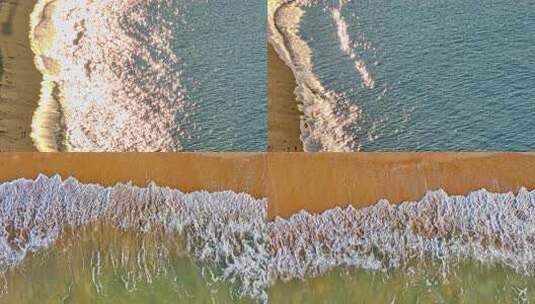 阳光照射下的沙滩与海浪高清在线视频素材下载