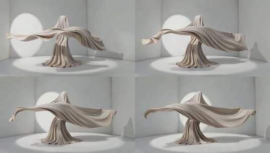 舞动的布料艺术展示高清在线视频素材下载