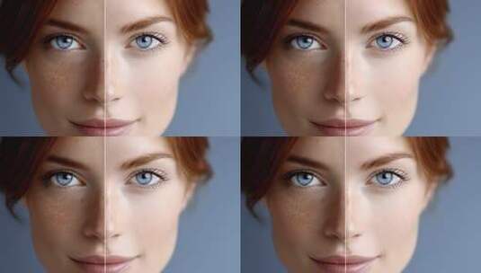 肌肤焕新对比：展现美白淡斑效果高清在线视频素材下载