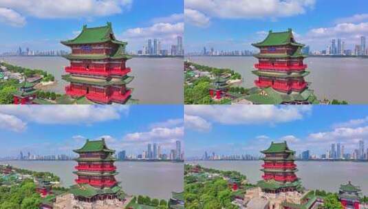 南昌滕王阁航拍高清在线视频素材下载