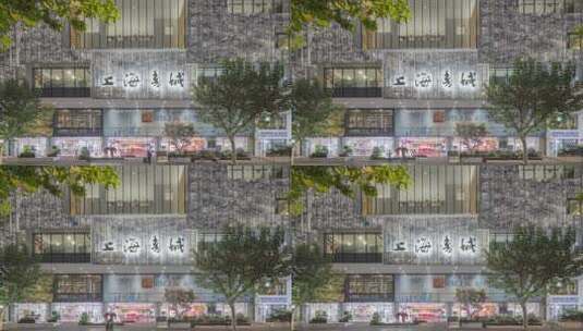 上海书城上海福州路书城夜晚夜景延时摄影高清在线视频素材下载