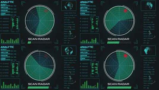 技术雷达HUD屏幕动画4K。Vd 180高清在线视频素材下载