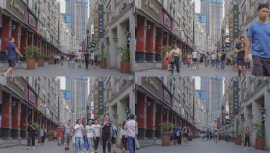 步行街人流高清在线视频素材下载