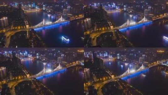 广州_海印桥_城市夜景航拍延时4K高清在线视频素材下载
