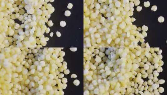 微距小米粒黄米粒高清在线视频素材下载
